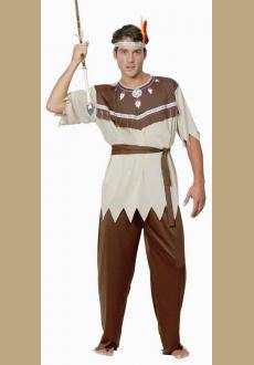 Mens Dress Up Fancy Dress Costume Native Indian Chief Warrior 